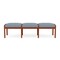 Lesro Lenox Wood 3 Seat Bench Wood Frame, Cherry, RS Rain Song Upholstery LW3001 - alternate 1